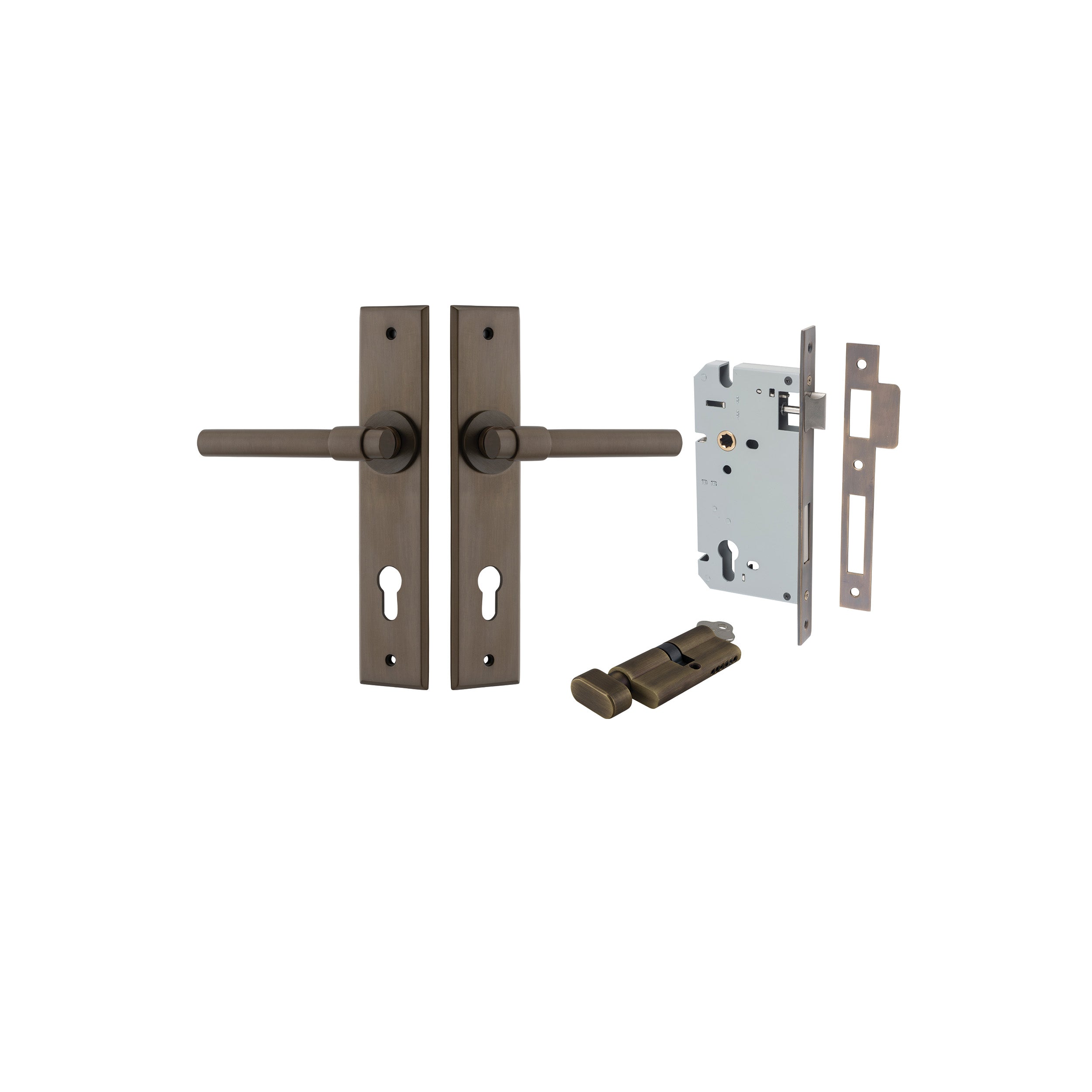 Helsinki Lever - Chamfered Backplate - Ella Grace - Iver - Signature Brass - Door Levers