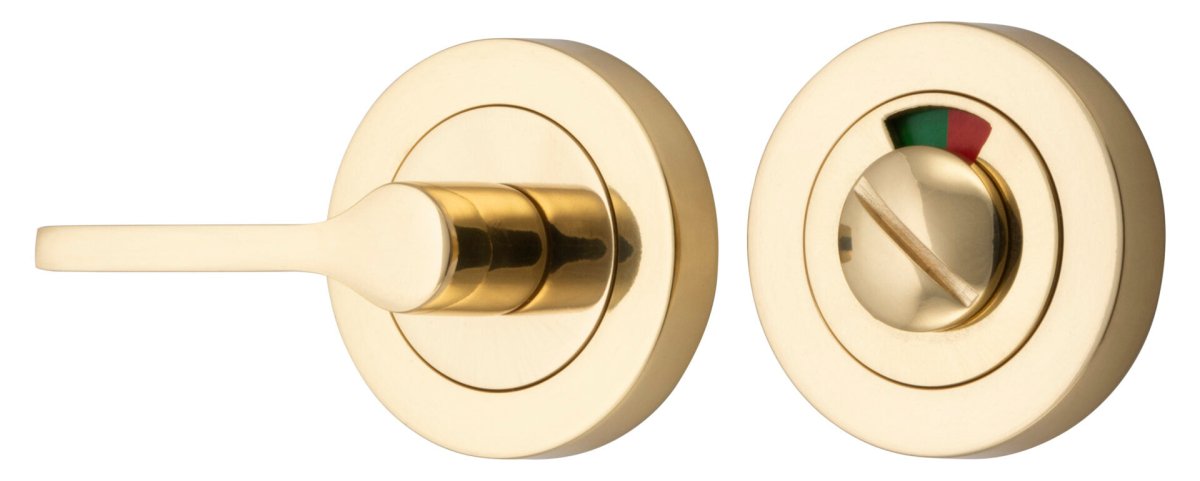 Accessibility Privacy Turn with Indicator - Round - Ella Grace - Iver - Polished Brass - Tube Latches & Bolts