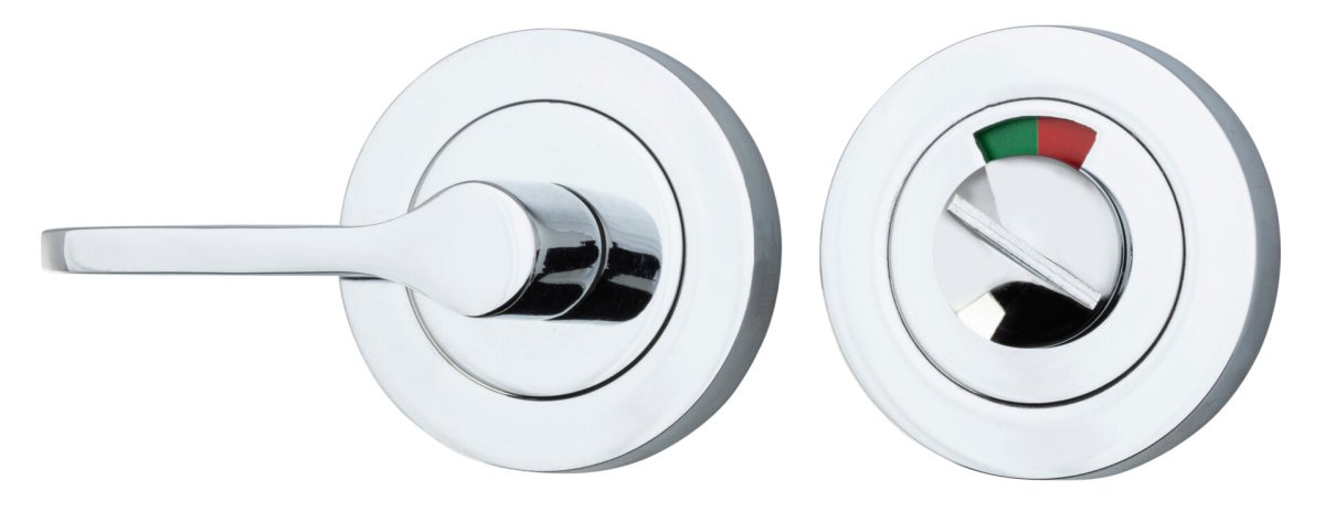 Accessibility Privacy Turn with Indicator - Round - Ella Grace - Iver - Polished Chrome - Tube Latches & Bolts