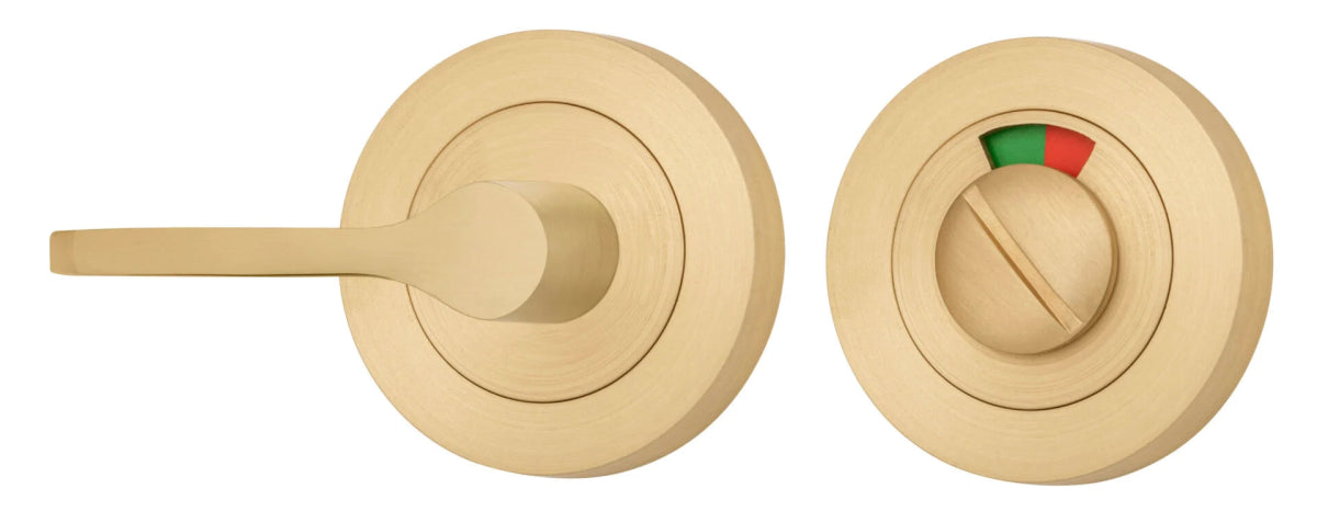 Accessibility Privacy Turn with Indicator - Round - Ella Grace - Iver - Brushed Brass - Tube Latches & Bolts