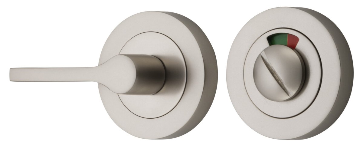 Accessibility Privacy Turn with Indicator - Round - Ella Grace - Iver - Satin Nickel - Tube Latches & Bolts