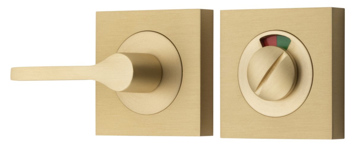 Accessibility Privacy Turn with Indicator - Square - Ella Grace - Iver - Brushed Brass - Tube Latches & Bolts