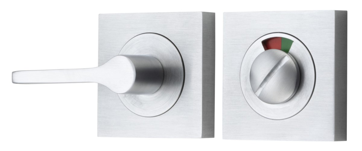 Accessibility Privacy Turn with Indicator - Square - Ella Grace - Iver - Brushed Chrome - Tube Latches & Bolts