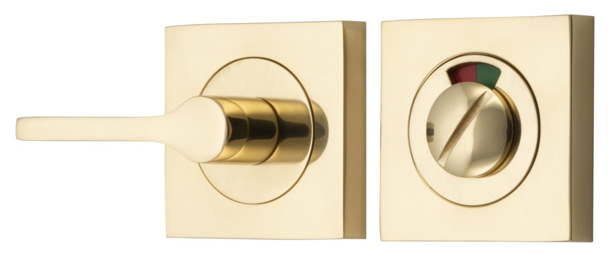 Accessibility Privacy Turn with Indicator - Square - Ella Grace - Iver - Polished Brass - Tube Latches & Bolts