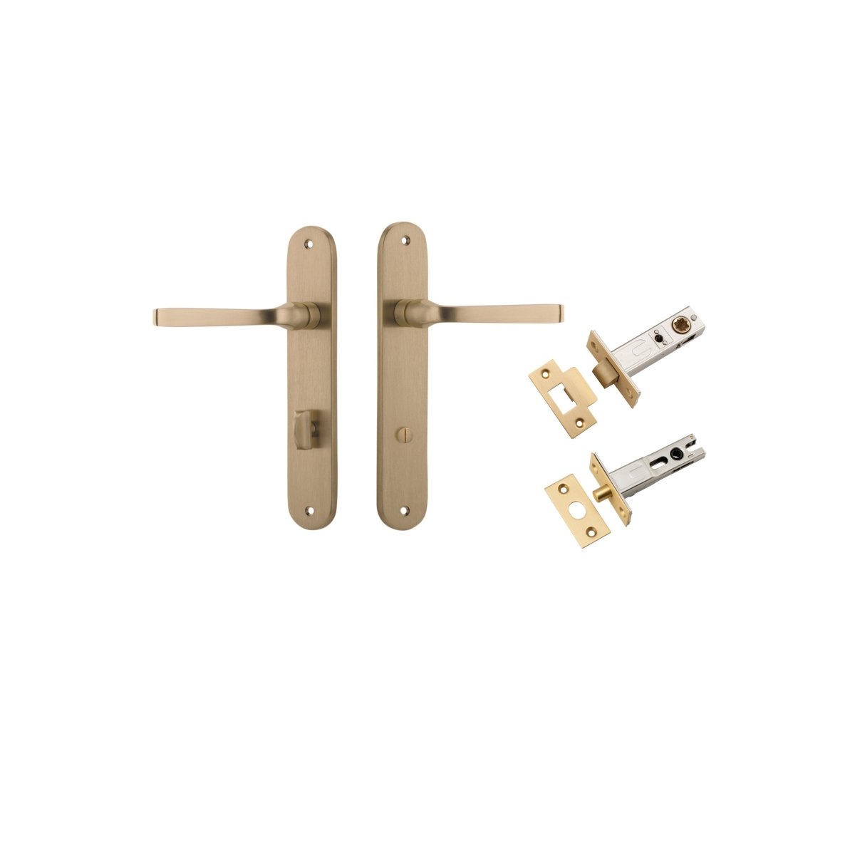 Annecy Lever - Oval Backplate - Ella Grace - Iver - Brushed Brass - Door Levers