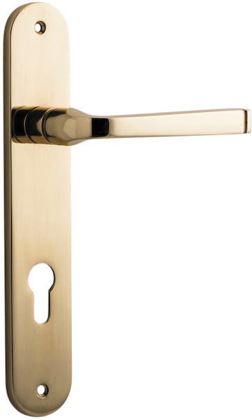 Annecy Lever - Oval Backplate - Ella Grace - Iver - Polished Brass - Door Levers