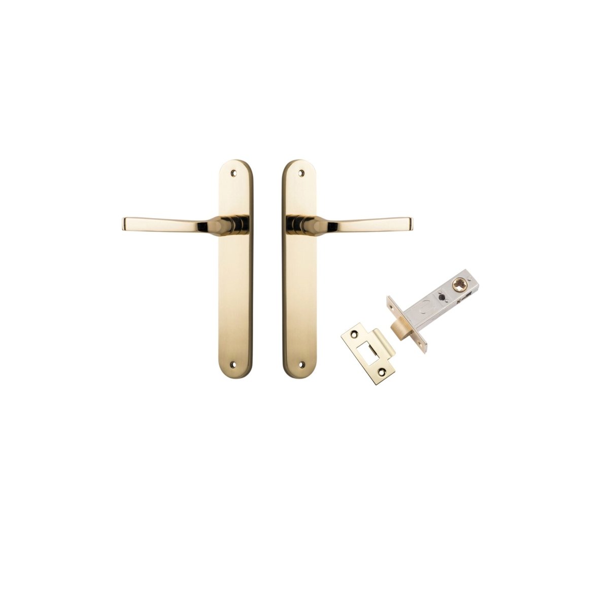 Annecy Lever - Oval Backplate - Ella Grace - Iver - Polished Brass - Door Levers