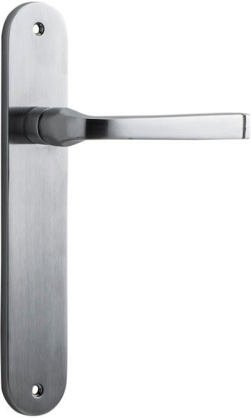 Annecy Lever - Oval Backplate - Ella Grace - Iver - Brushed Chrome - Door Levers