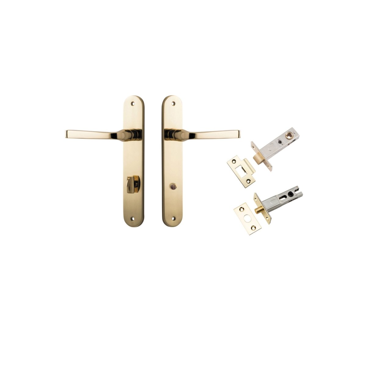 Annecy Lever - Oval Backplate - Ella Grace - Iver - Polished Brass - Door Levers