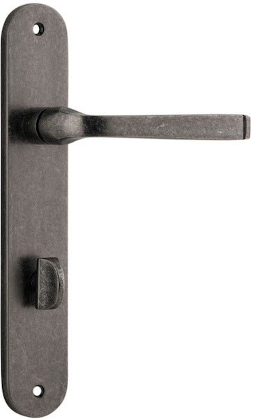 Annecy Lever - Oval Backplate - Ella Grace - Iver - Distressed Nickel - Door Levers