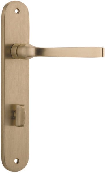 Annecy Lever - Oval Backplate - Ella Grace - Iver - Brushed Brass - Door Levers