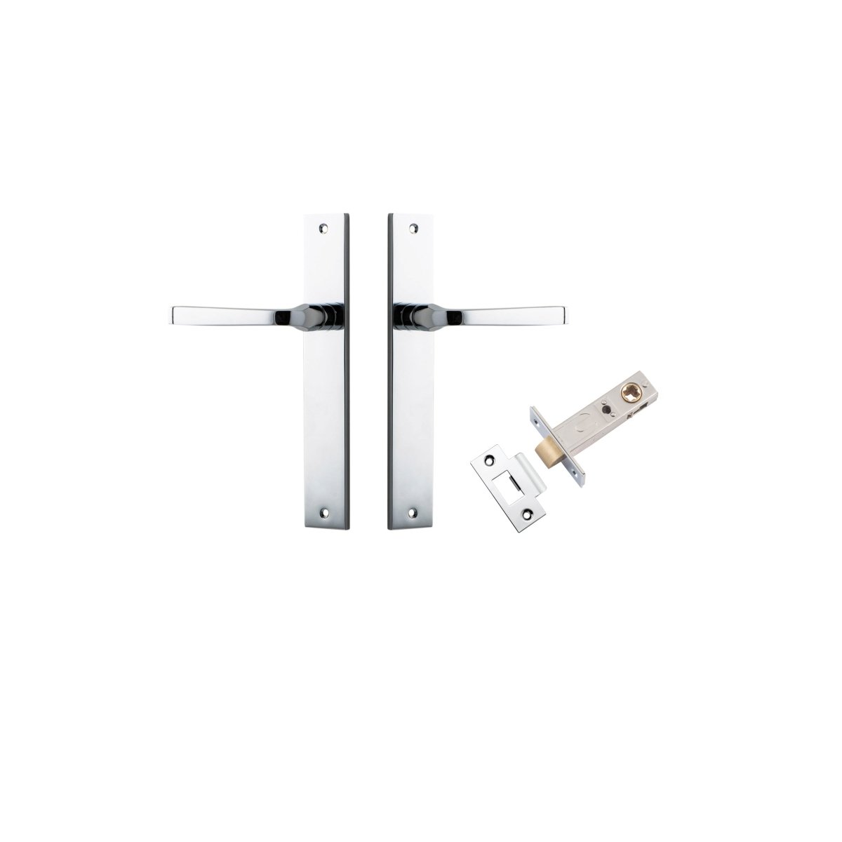 Annecy Lever - Rectangular Backplate - Ella Grace - Iver - Polished Chrome - Door Levers