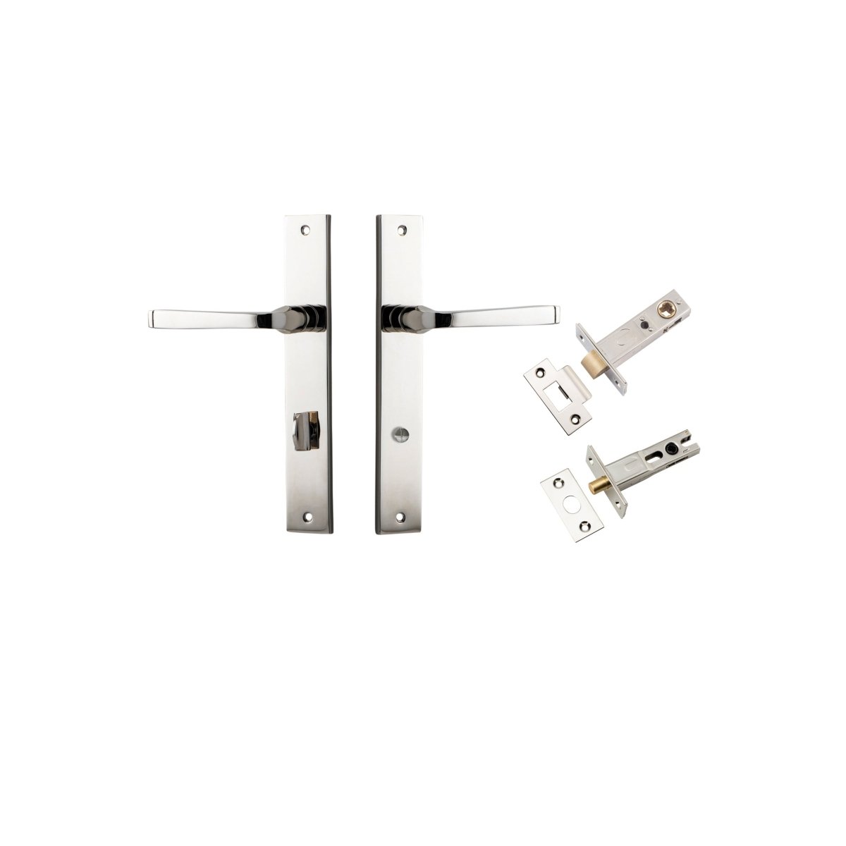 Annecy Lever - Rectangular Backplate - Ella Grace - Iver - Polished Nickel - Door Levers