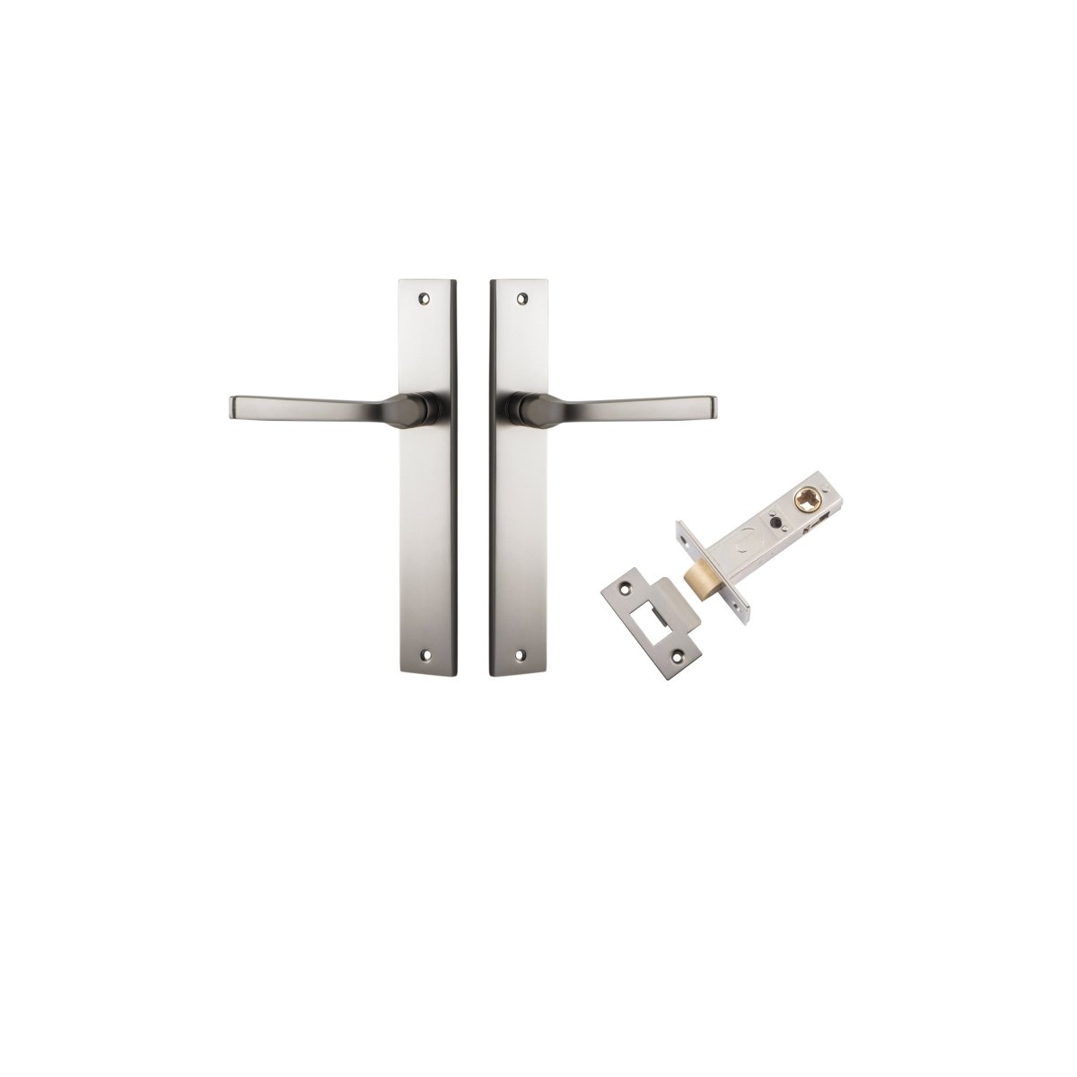 Annecy Lever - Rectangular Backplate - Ella Grace - Iver - Satin Nickel - Door Levers