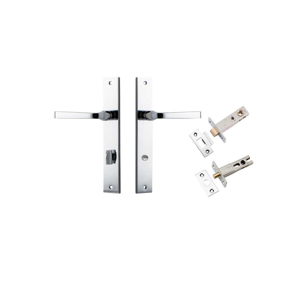 Annecy Lever - Rectangular Backplate - Ella Grace - Iver - Polished Chrome - Door Levers