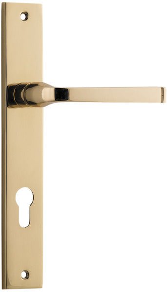 Annecy Lever - Rectangular Backplate - Ella Grace - Iver - Polished Brass - Door Levers