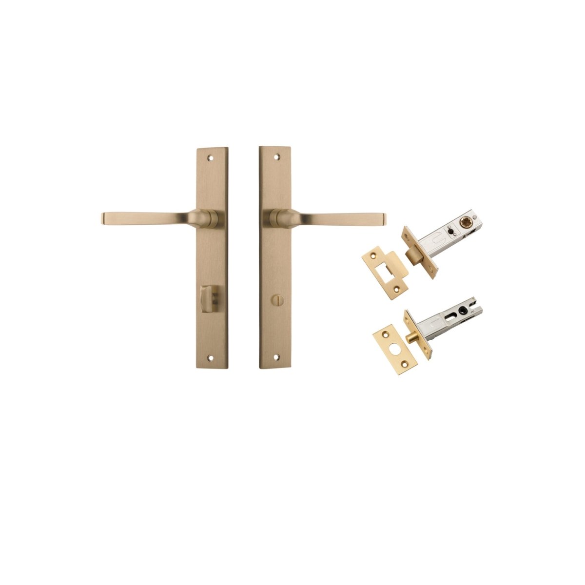 Annecy Lever - Rectangular Backplate - Ella Grace - Iver - Brushed Brass - Door Levers