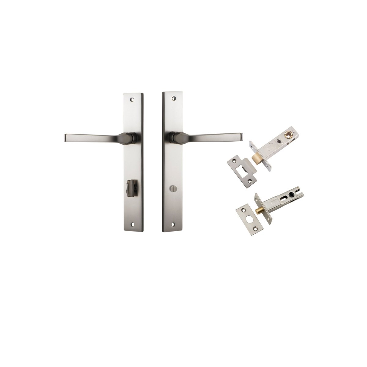 Annecy Lever - Rectangular Backplate - Ella Grace - Iver - Satin Nickel - Door Levers