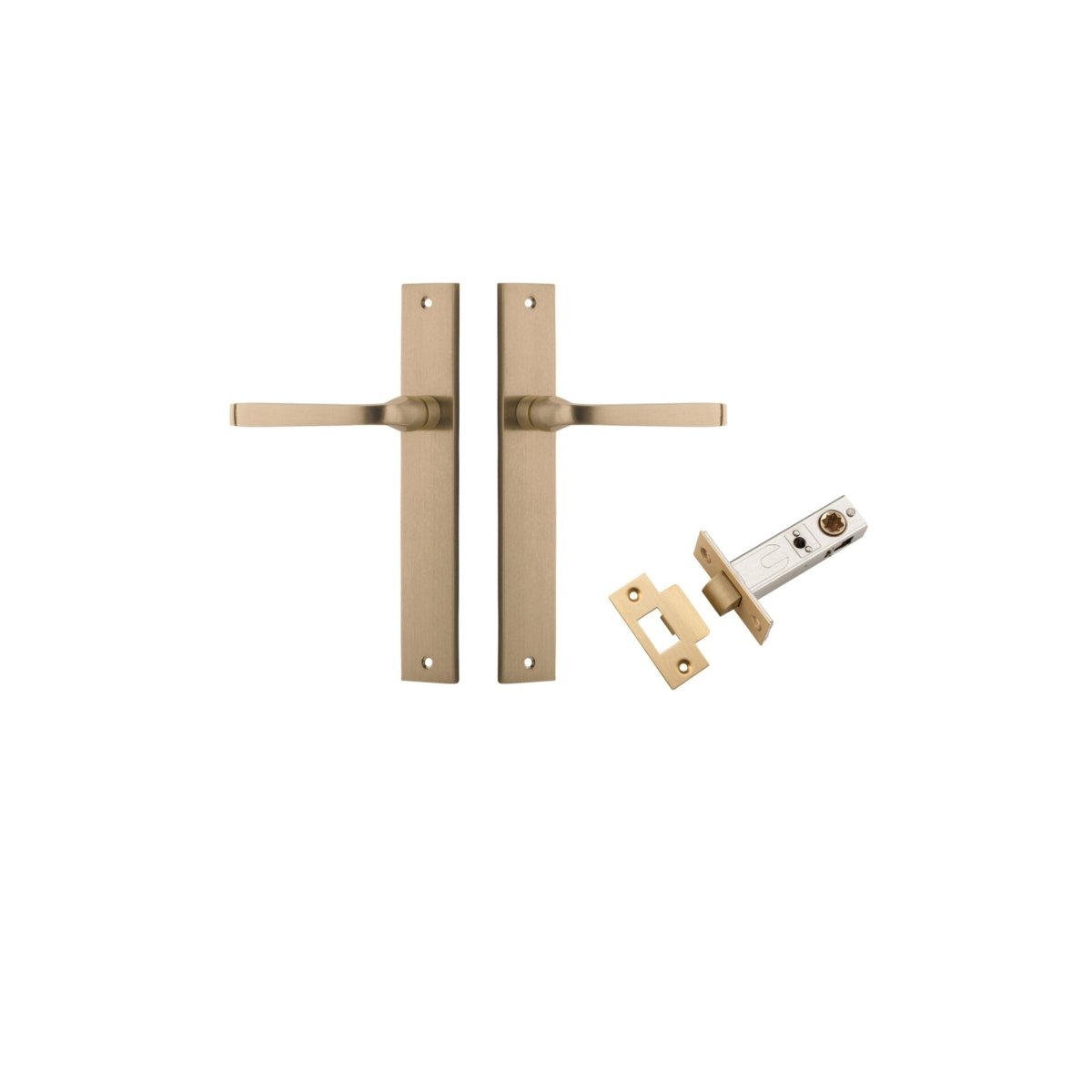 Annecy Lever - Rectangular Backplate - Ella Grace - Iver - Brushed Brass - Door Levers