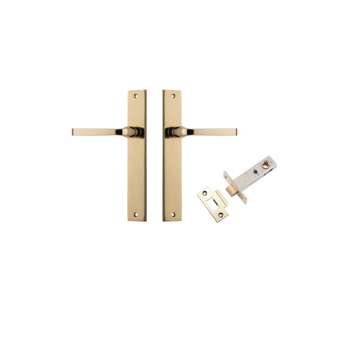 Annecy Lever - Rectangular Backplate - Ella Grace - Iver - Polished Brass - Door Levers