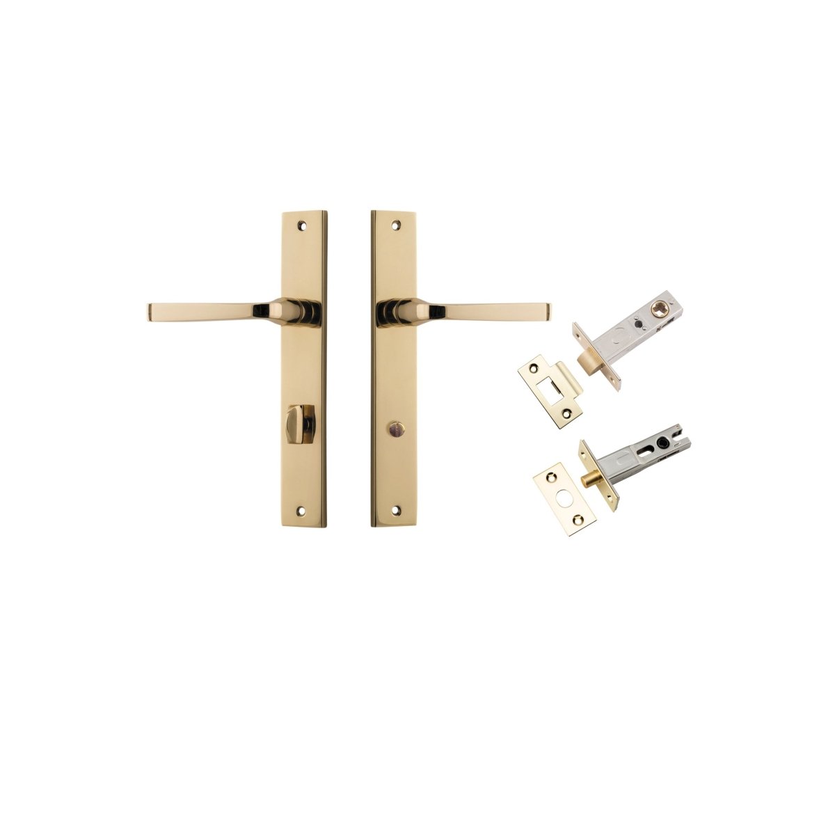 Annecy Lever - Rectangular Backplate - Ella Grace - Iver - Polished Brass - Door Levers