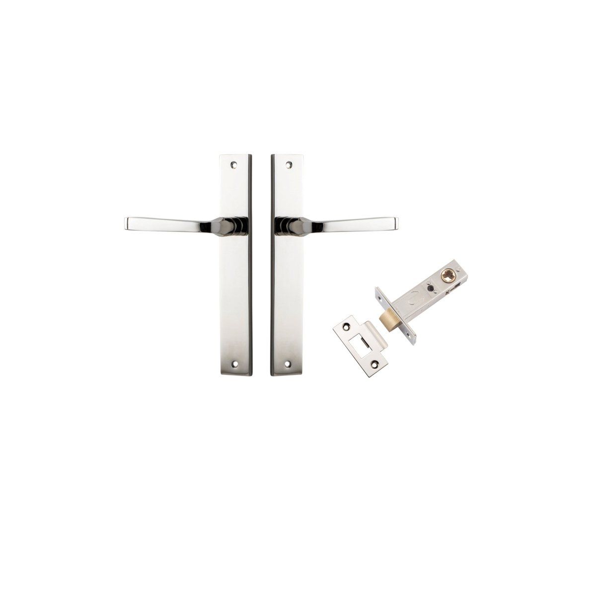 Annecy Lever - Rectangular Backplate - Ella Grace - Iver - Polished Nickel - Door Levers