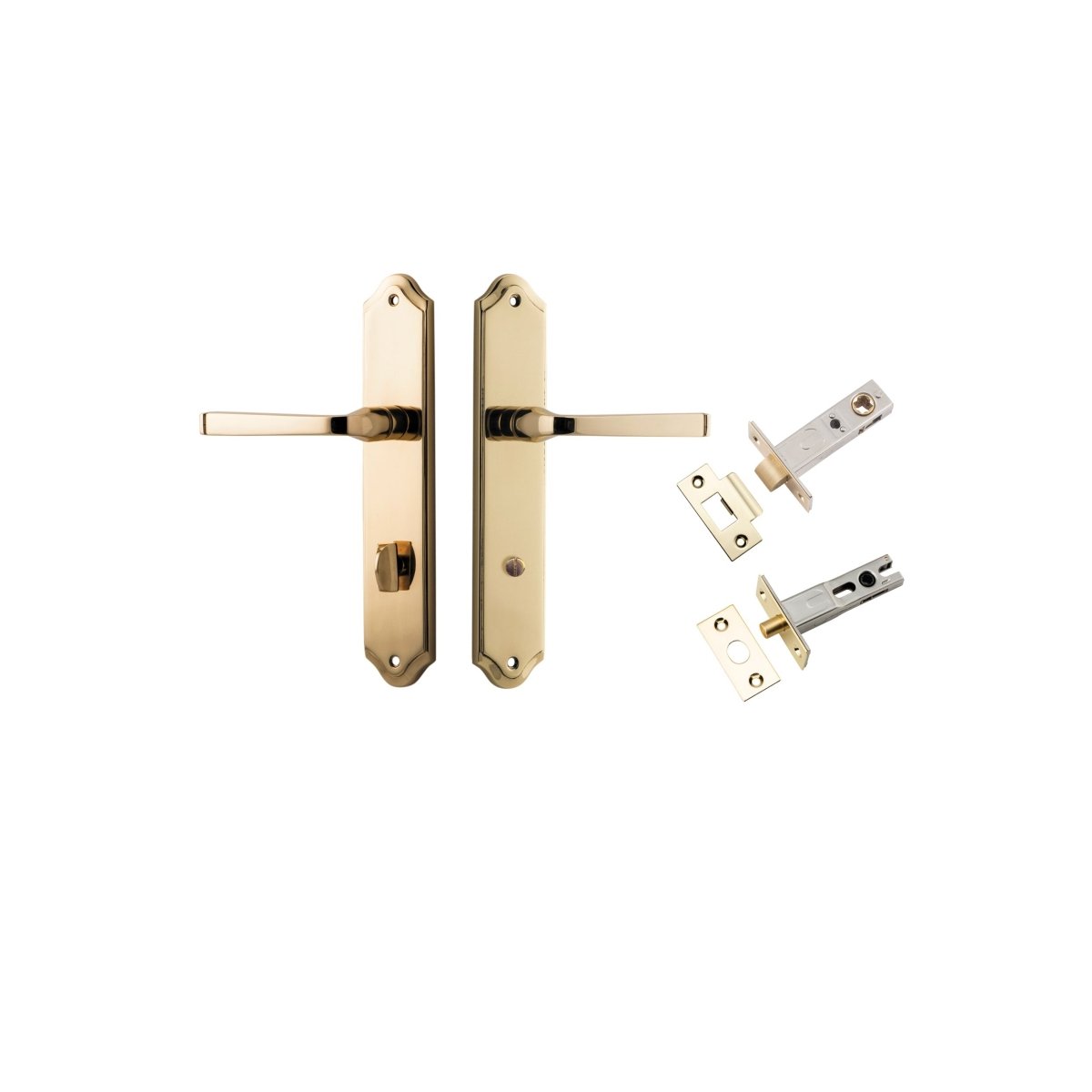 Annecy Lever - Shouldered Backplate - Ella Grace - Iver - Polished Brass - Door Levers