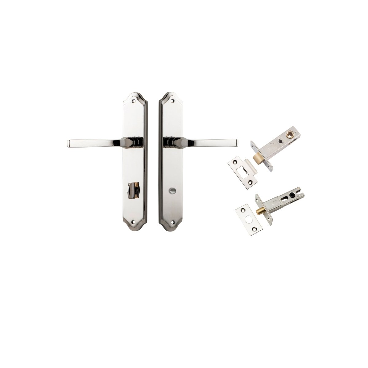 Annecy Lever - Shouldered Backplate - Ella Grace - Iver - Polished Nickel - Door Levers