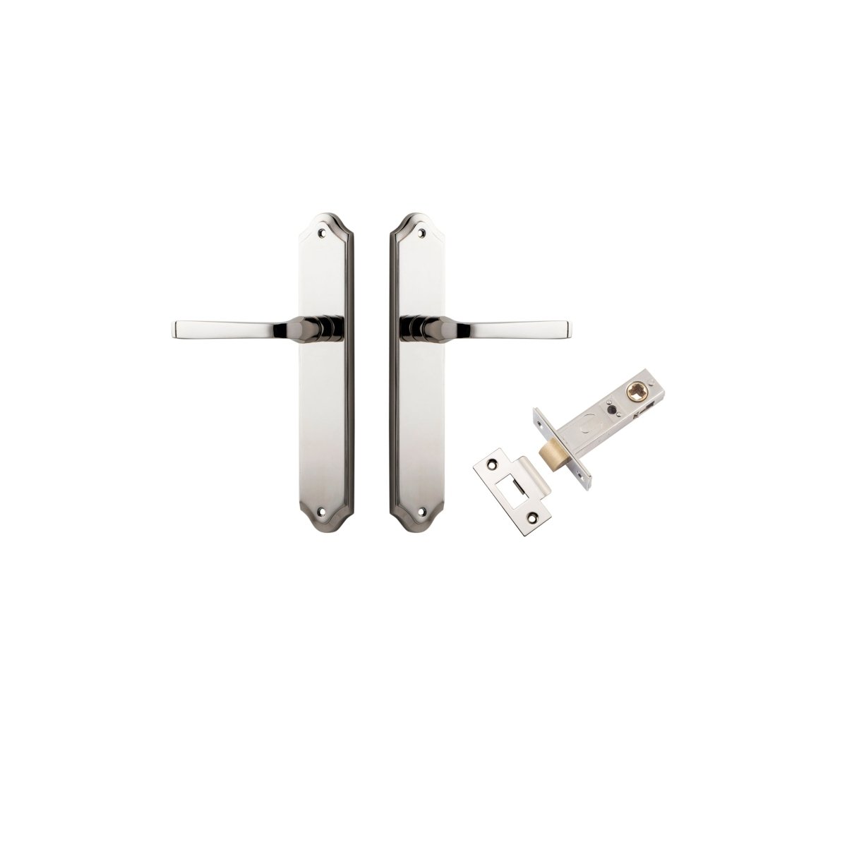 Annecy Lever - Shouldered Backplate - Ella Grace - Iver - Polished Nickel - Door Levers