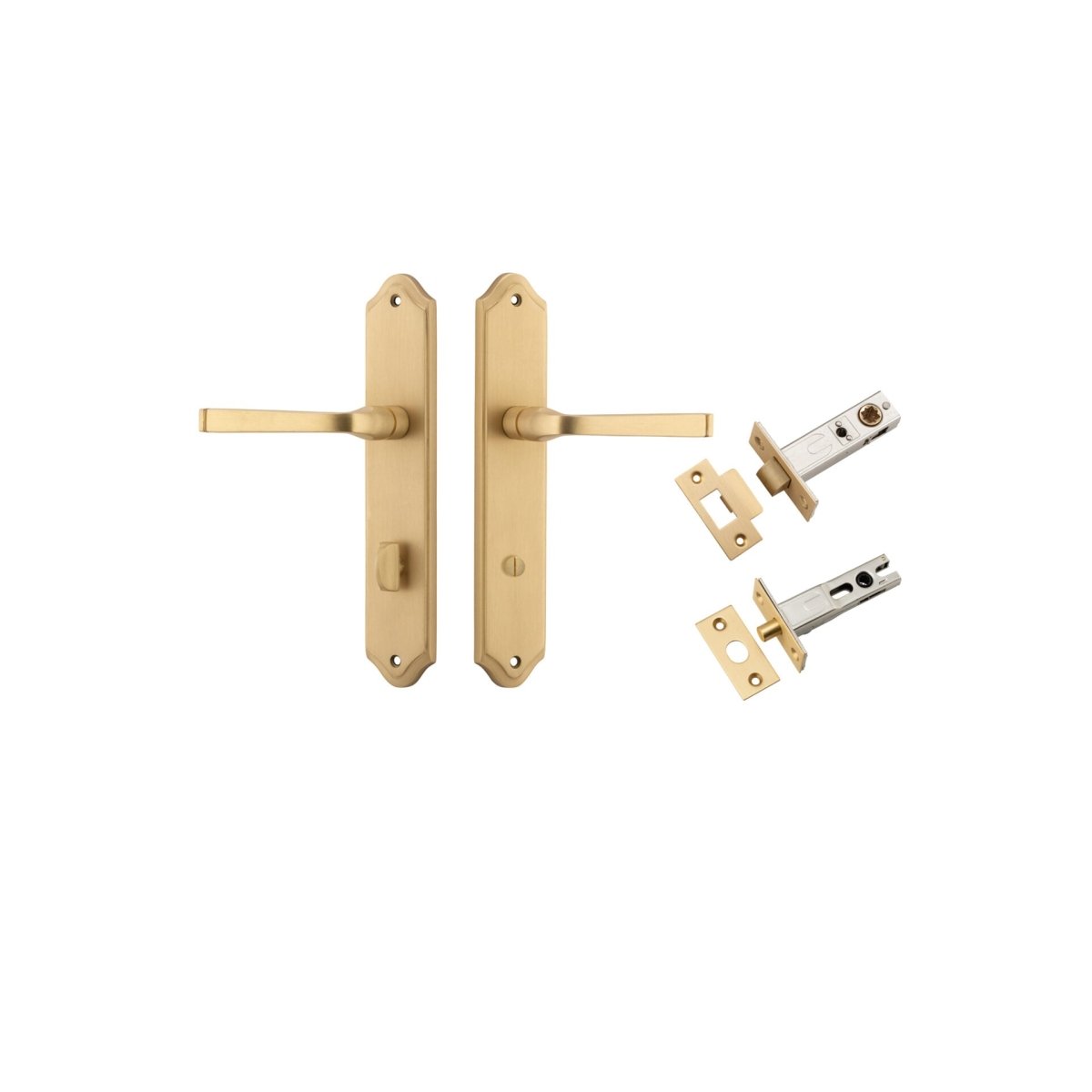 Annecy Lever - Shouldered Backplate - Ella Grace - Iver - Brushed Brass - Door Levers