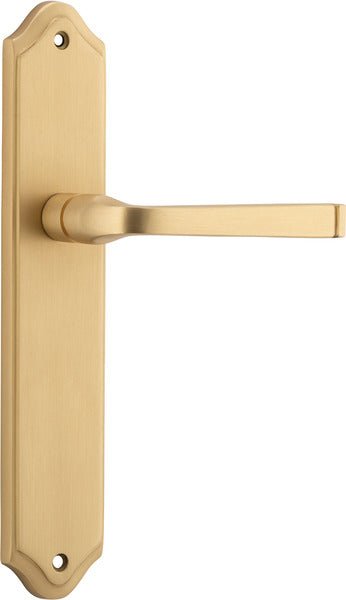 Annecy Lever - Shouldered Backplate - Ella Grace - Iver - Brushed Brass - Door Levers