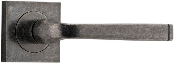 Annecy Lever - Square Rose - Ella Grace - Iver - Distressed Nickel - Door Levers - Lever Set Only - Door Handle - Solid Brass