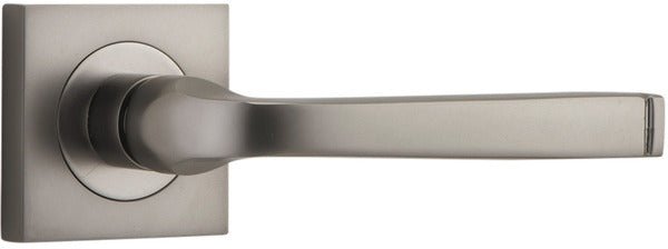 Annecy Lever - Square Rose - Ella Grace - Iver - Satin Nickel - Door Levers - Lever Set Only - Door Handle - Solid Brass