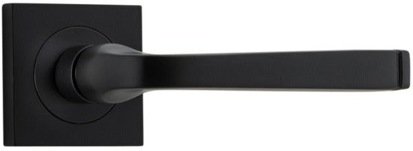 Annecy Lever - Square Rose - Ella Grace - Iver - Matt Black - Door Levers - Lever Set Only - Door Handle - Solid Brass