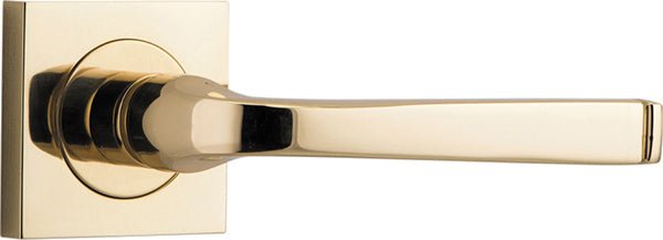 Annecy Lever - Square Rose - Ella Grace - Iver - Polished Brass - Door Levers - Lever Set Only - Door Handle - Solid Brass