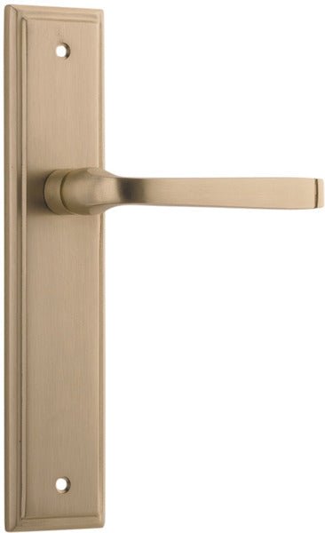 Annecy Lever - Stepped Backplate - Ella Grace - Iver - Brushed Brass - Door Levers