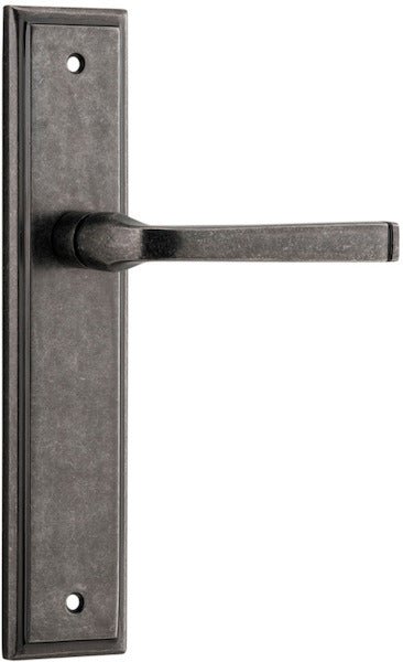 Annecy Lever - Stepped Backplate - Ella Grace - Iver - Distressed Nickel - Door Levers