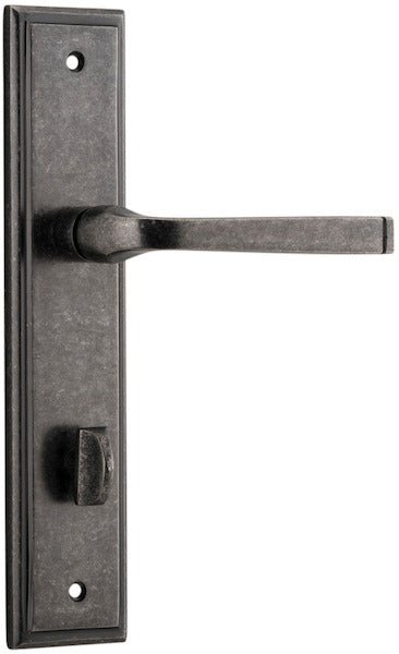 Annecy Lever - Stepped Backplate - Ella Grace - Iver - Distressed Nickel - Door Levers