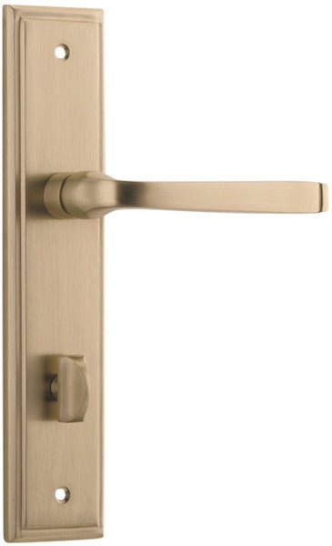 Annecy Lever - Stepped Backplate - Ella Grace - Iver - Brushed Brass - Door Levers