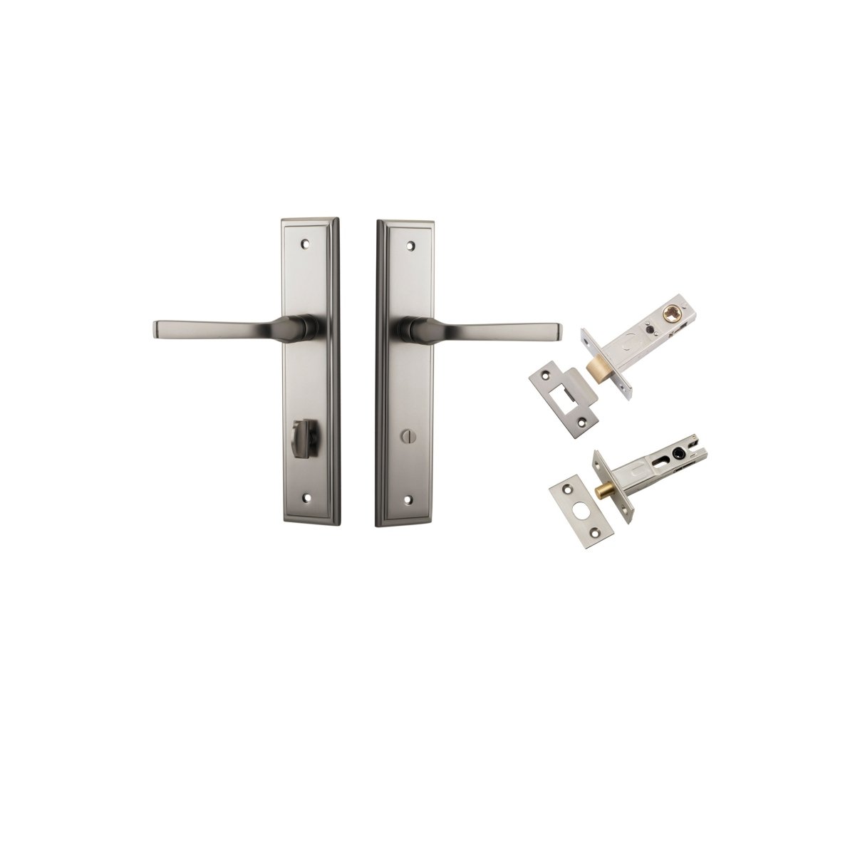 Annecy Lever - Stepped Backplate - Ella Grace - Iver - Satin Nickel - Door Levers