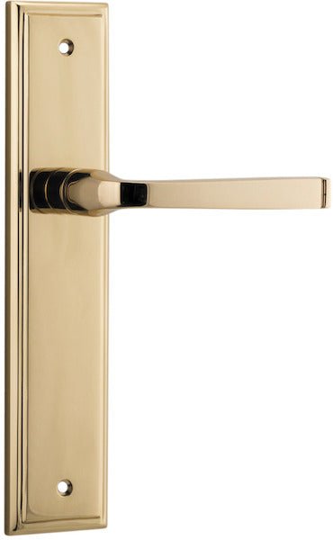 Annecy Lever - Stepped Backplate - Ella Grace - Iver - Polished Brass - Door Levers