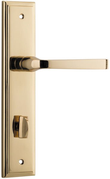 Annecy Lever - Stepped Backplate - Ella Grace - Iver - Polished Brass - Door Levers