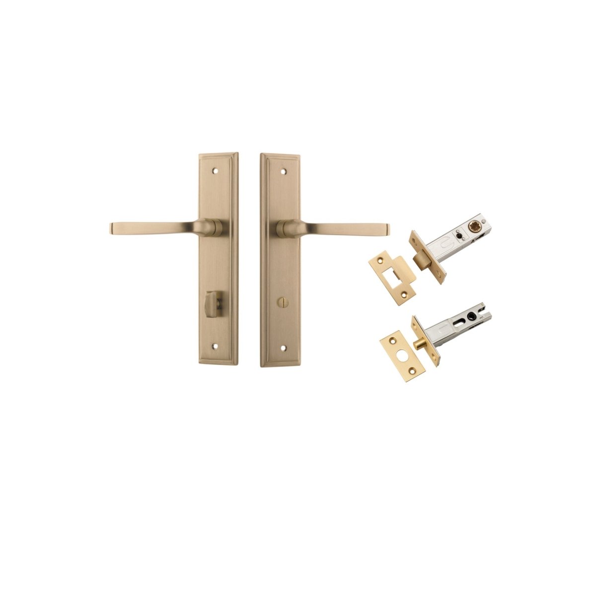 Annecy Lever - Stepped Backplate - Ella Grace - Iver - Brushed Brass - Door Levers