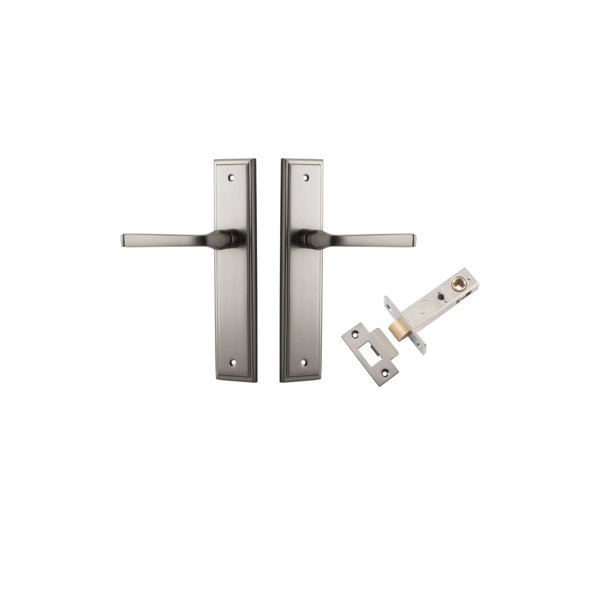 Annecy Lever - Stepped Backplate - Ella Grace - Iver - Satin Nickel - Door Levers