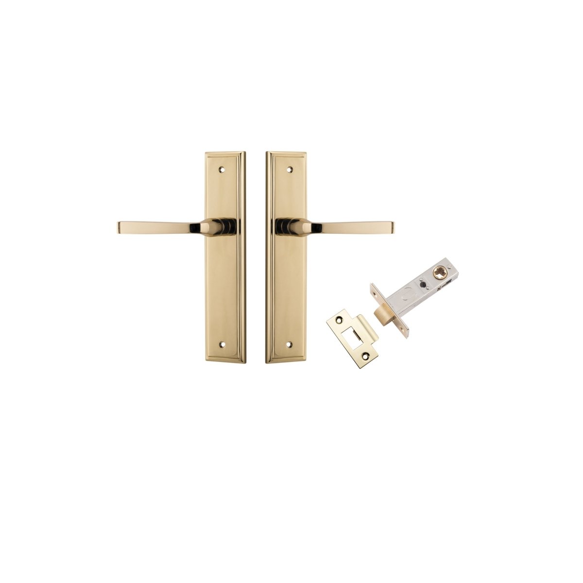 Annecy Lever - Stepped Backplate - Ella Grace - Iver - Polished Brass - Door Levers