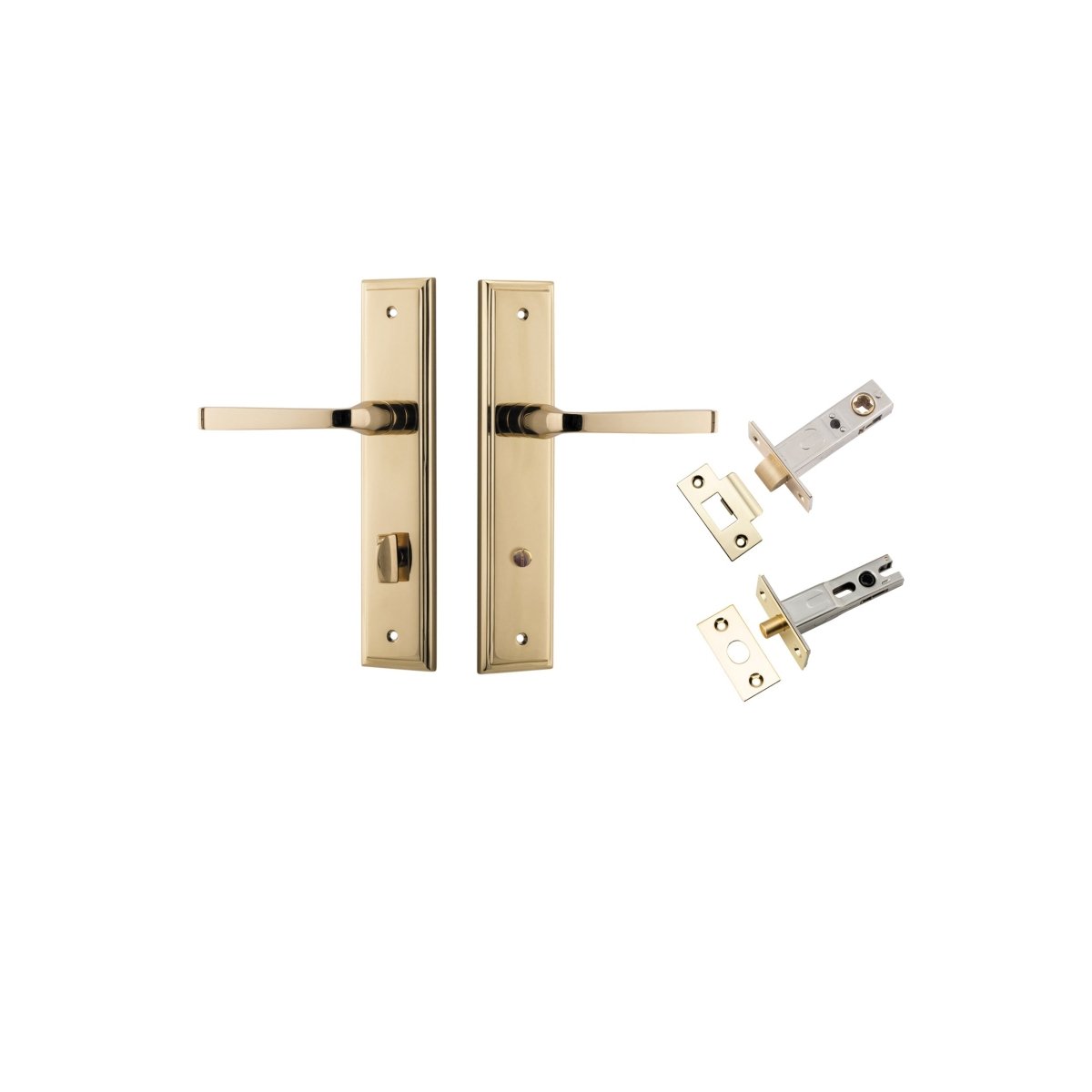 Annecy Lever - Stepped Backplate - Ella Grace - Iver - Polished Brass - Door Levers