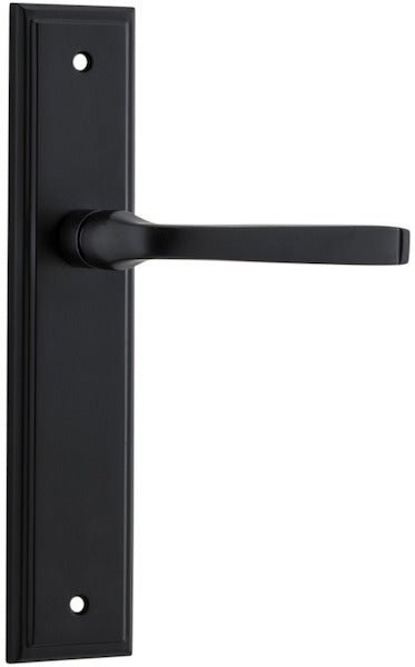 Annecy Lever - Stepped Backplate - Ella Grace - Iver - Matt Black - Door Levers