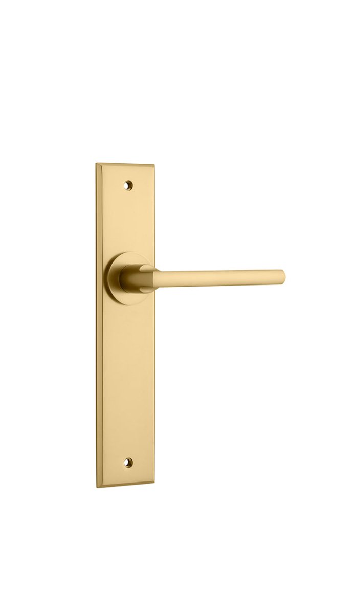 Baltimore Lever - Chamfered Backplate - Ella Grace - Iver - Brushed Brass - Door Levers