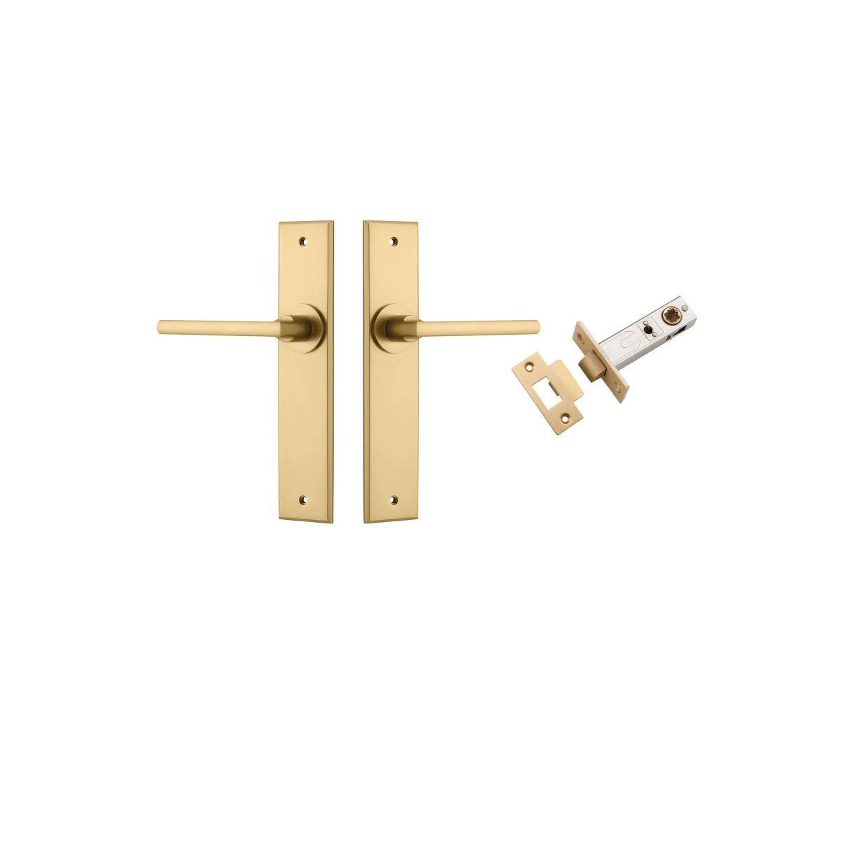 Baltimore Lever - Chamfered Backplate - Ella Grace - Iver - Brushed Brass - Door Levers