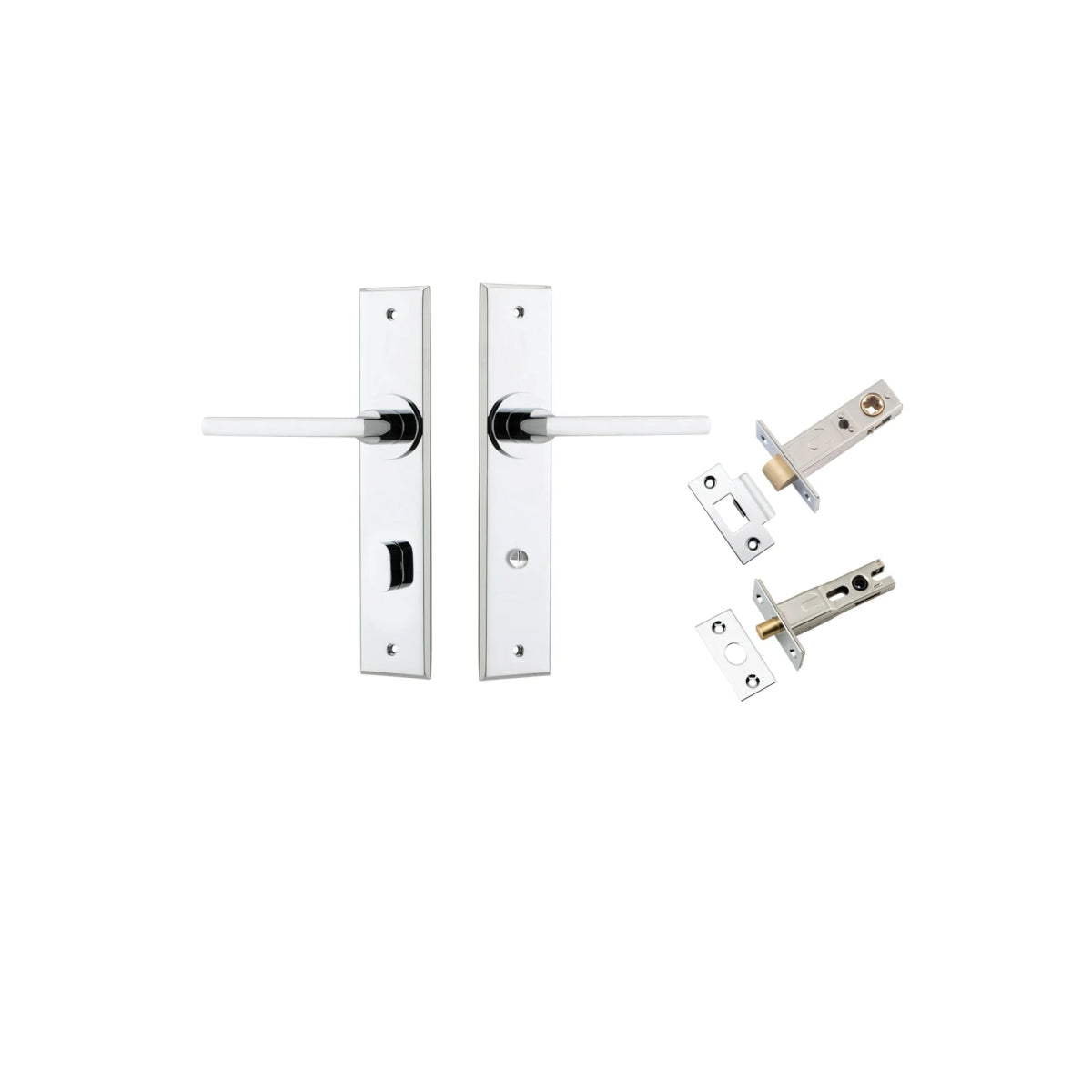 Baltimore Lever - Chamfered Backplate - Ella Grace - Iver - Polished Chrome - Door Levers